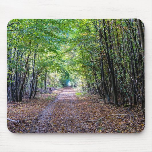 Pfad im Herbstwald, Heiliger Germain-Wald Mousepad (Vorne)