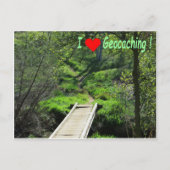 Pfad im Wald für Geocaching Postkarte (Vorderseite)