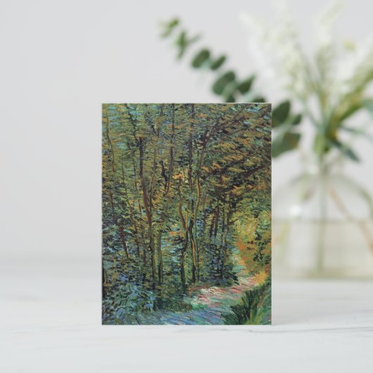 Pfad im Wald, Vincent van Gogh Postkarte (Stehend Vorderseite)