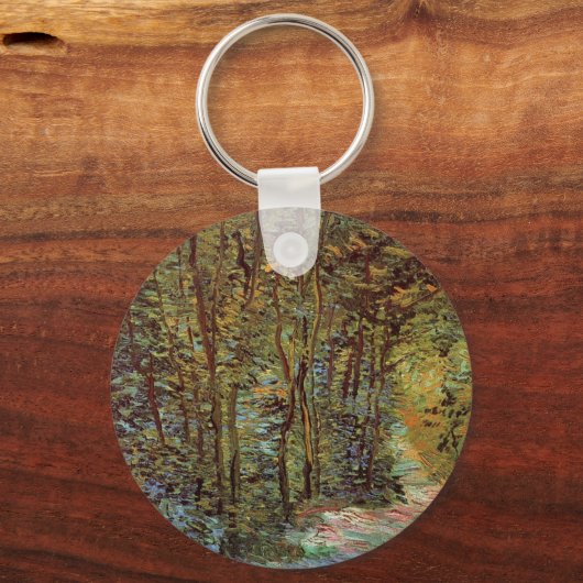 Pfad im Wald von Vincent van Gogh Schlüsselanhänger (Rückseite)