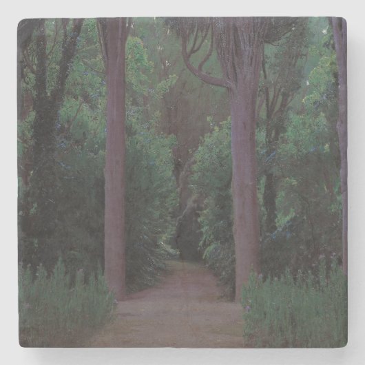 Pfad in einem Park (von Santiago Rusiñol) Steinuntersetzer (Vorderseite)