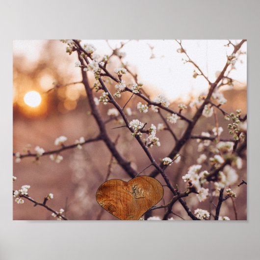 Pfad Waldbäume Zweige Liebe Herz Poster (Vorne)