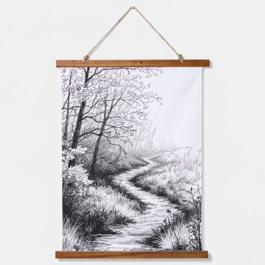 Pfad Wandteppich Mit Holzrahmen (Vorderseite)