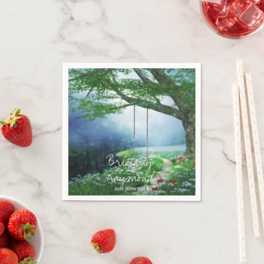 PFAD ZU FEIERN WALDUND STREAM PAPIER NAPKINS SERVIETTE (Beispiel)