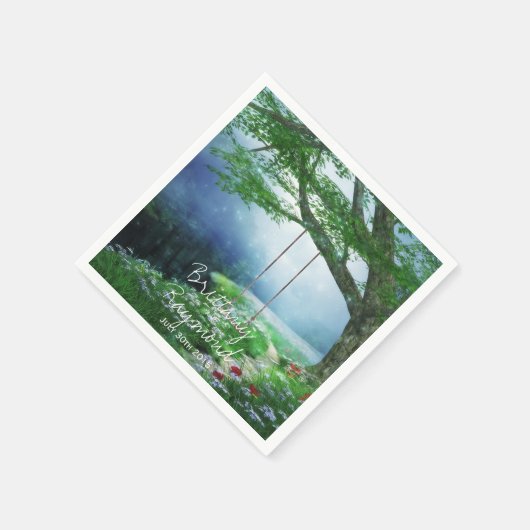 PFAD ZU FEIERN WALDUND STREAM PAPIER NAPKINS SERVIETTE (Ecke)