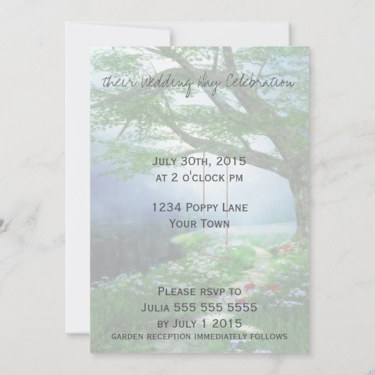 PFAD ZU WUNDERSCHÖNER WOLDFLÄCHE EINLADUNG (Rückseite)