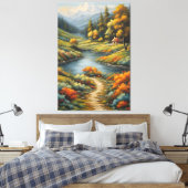 Pfad zur Ruhe: Berghütte Leinwanddruck (Insitu (Schlafzimmer))