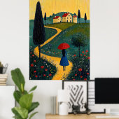 Pfad zur Zuhause - Naïf Whimsical Journey Art Poster (Heimbüro)