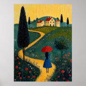 Pfad zur Zuhause - Naïf Whimsical Journey Art Poster (Vorne)