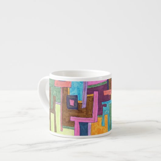 "Pfade" Abstrakte Kunst Espressotasse (Vorderseite Links)