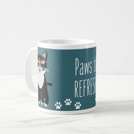 Pfade zum Aktualisieren des Cat-Slogan-Designs für Kaffeetasse (Vorderseite Links)