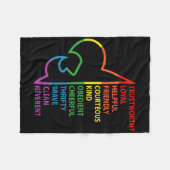 Pfadfinder Gesetz Pfadfinder Camping Regenbogen Bu Fleecedecke (Vorderseite (Horizontal))