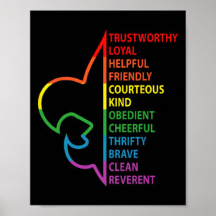 Pfadfinder Gesetz Pfadfinder Camping Regenbogen Bu Poster