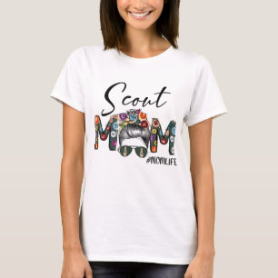 Pfadfinder Mama Leben Messy Bun Haare Mutter's Da T-Shirt