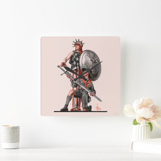 Pfadfinder und Freiheit Quadratische Wanduhr (Zuhause)