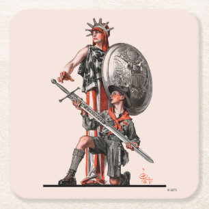 Pfadfinder und Freiheit Rechteckiger Pappuntersetzer