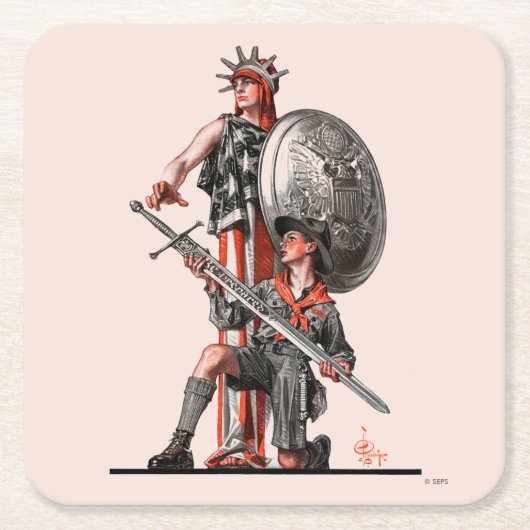 Pfadfinder und Freiheit Rechteckiger Pappuntersetzer (Vorderseite)