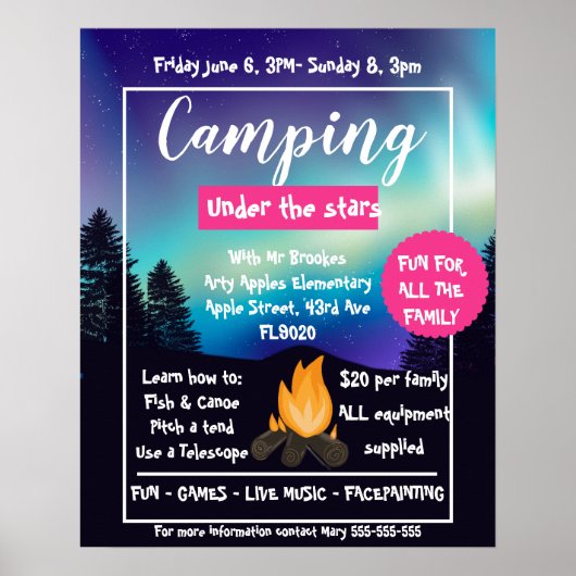 Pfadfindercamp out Flyer Template, Spring Camp Pos Poster (Vorne)