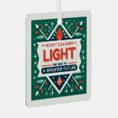 Pfadfinderführer bauen ein glänzendes Zukunftsdeko Ornament Aus Metall (Vorderseite Rechts)