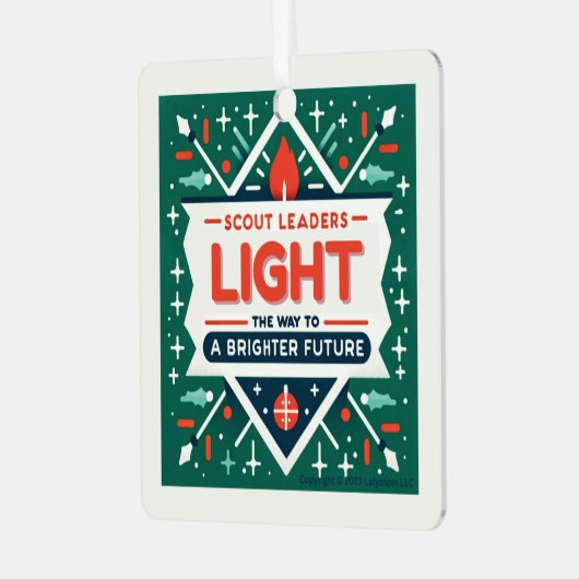 Pfadfinderführer bauen ein glänzendes Zukunftsdeko Ornament Aus Metall (Vorderseite links)