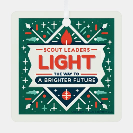 Pfadfinderführer bauen ein glänzendes Zukunftsdeko Ornament Aus Metall (Vorderseite)