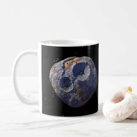 Pfadfindermission bei Asteroiden 16 Psyche Kaffeetasse (Mit Donut)