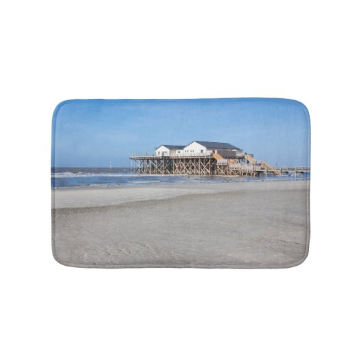 Pfahlhaus am Strand von St. Peter Ording Badematte (Vorderseite)
