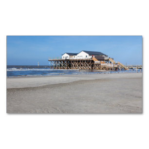 Pfahlhaus am Strand von St. Peter Ording Magnetische Visitenkarte
