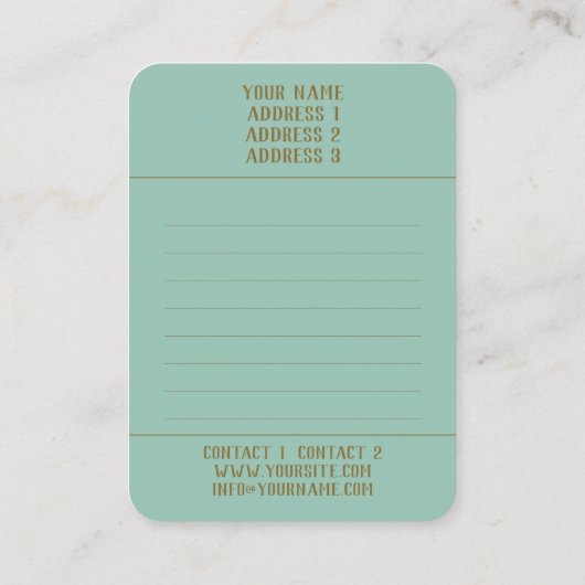 Pfakenkarte Visitenkarte (Rückseite)