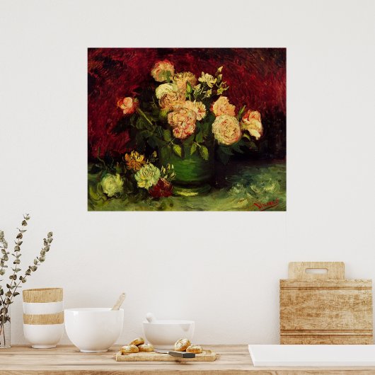 Pfanne von Peonies und Rose, Vincent van Gogh Poster (Küche)