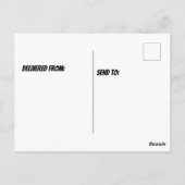 Pfannkuchen auf einem mit Sirup bedeckten Teller Postkarte (Rückseite)