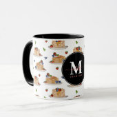 Pfannkuchen Beeren Frühstück Brunch Monogramm Name Tasse (Vorderseite Links)