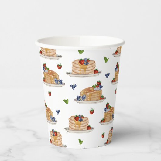 Pfannkuchen Beeren Frühstück Brunch Pappbecher (Links)