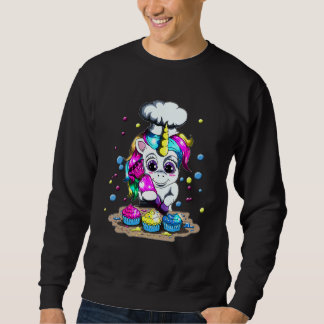 Pfannkuchen Cupcake Muffin Backen Einhorn mit dem Sweatshirt