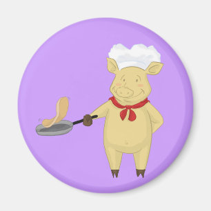 Pfannkuchen, der Schwein-Koch umdreht Magnet