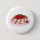 Pfannkuchen-Erdbeere Button (Vorderseite)