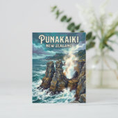 Pfannkuchen-Felsen Neuseeland Postkarte (Stehend Vorderseite)