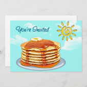 Pfannkuchen-Frühstück Sun, Himmel u. Wolken Einladung (Vorne/Hinten)