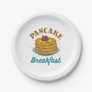 Pfannkuchen-Frühstück Vintage-Pfannkuchen-Liebhabe Pappteller
