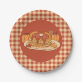 Pfannkuchen - Herbst-Buffalo-Karomuster-Papiertell Pappteller (Vorderseite)