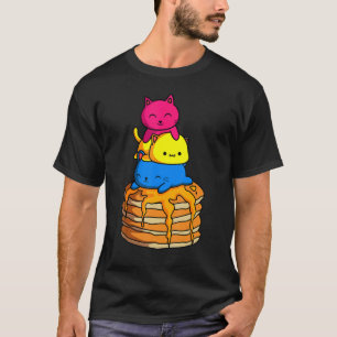 Pfannkuchen Katzen Lgbt Pride Waffel Frühstück Fla T-Shirt