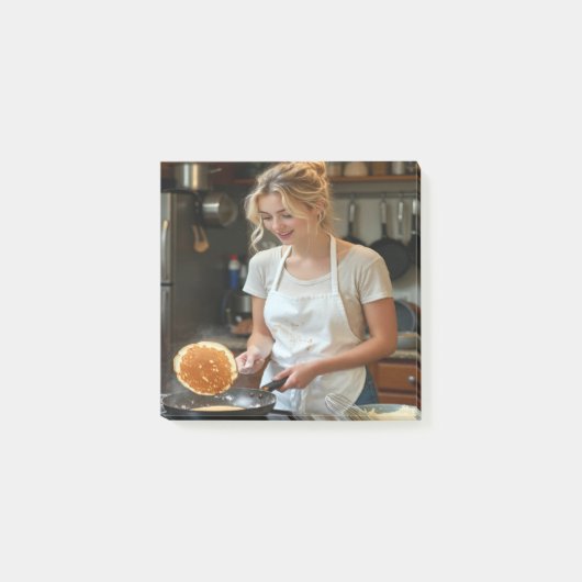 Pfannkuchen kochen Foto anpassen Post-it Klebezettel (Vorderseite)