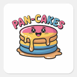 Pfannkuchen Lustiger pansexueller LGBTQ Lustiger S Quadratischer Aufkleber