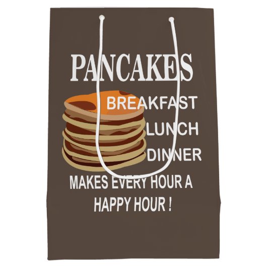 Pfannkuchen machen jede Stunde einen glücklichen P Mittlere Geschenktüte (Rückseite)