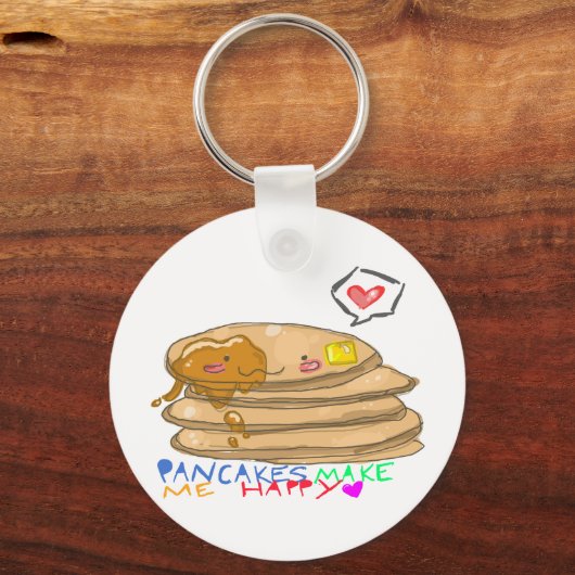 Pfannkuchen machen mich glücklich Schlüsselanhänge Schlüsselanhänger (Vorderseite)