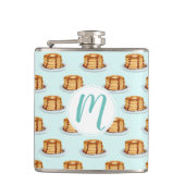 Pfannkuchen mit Ahornsirup und Punkt-Muster Flachmann (Vorderseite)