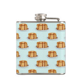 Pfannkuchen mit Ahornsirup und Punkt-Muster Flachmann (Rückseite)