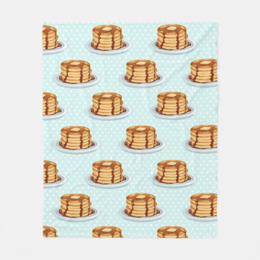 Pfannkuchen mit Ahornsirup und Punkt-Muster Fleecedecke (Vorderseite)