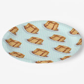 Pfannkuchen mit Ahornsirup und Punkt-Muster Pappteller (Schrägansicht)