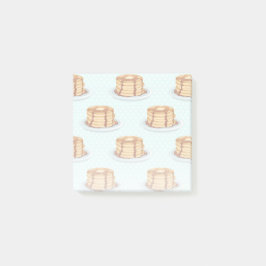 Pfannkuchen mit Ahornsirup und Punkt-Muster Post-it Klebezettel